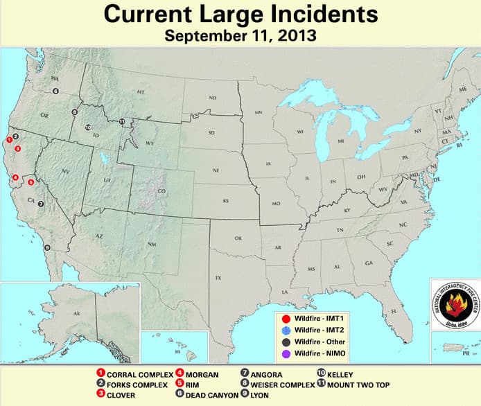 Image d'illustration pour Poursuite des incendies aux Etats-Unis