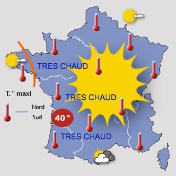La chaleur torride se décale vers l'est