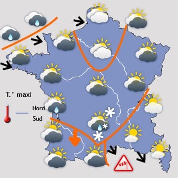 Un peu de neige dans l'Est, puis généralement gris et calme